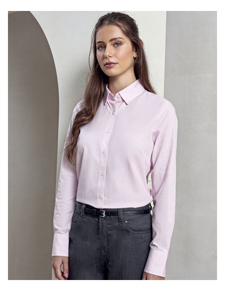 PRE-PR338-Womens Cotton Rich Oxford Stripes Shirt 2